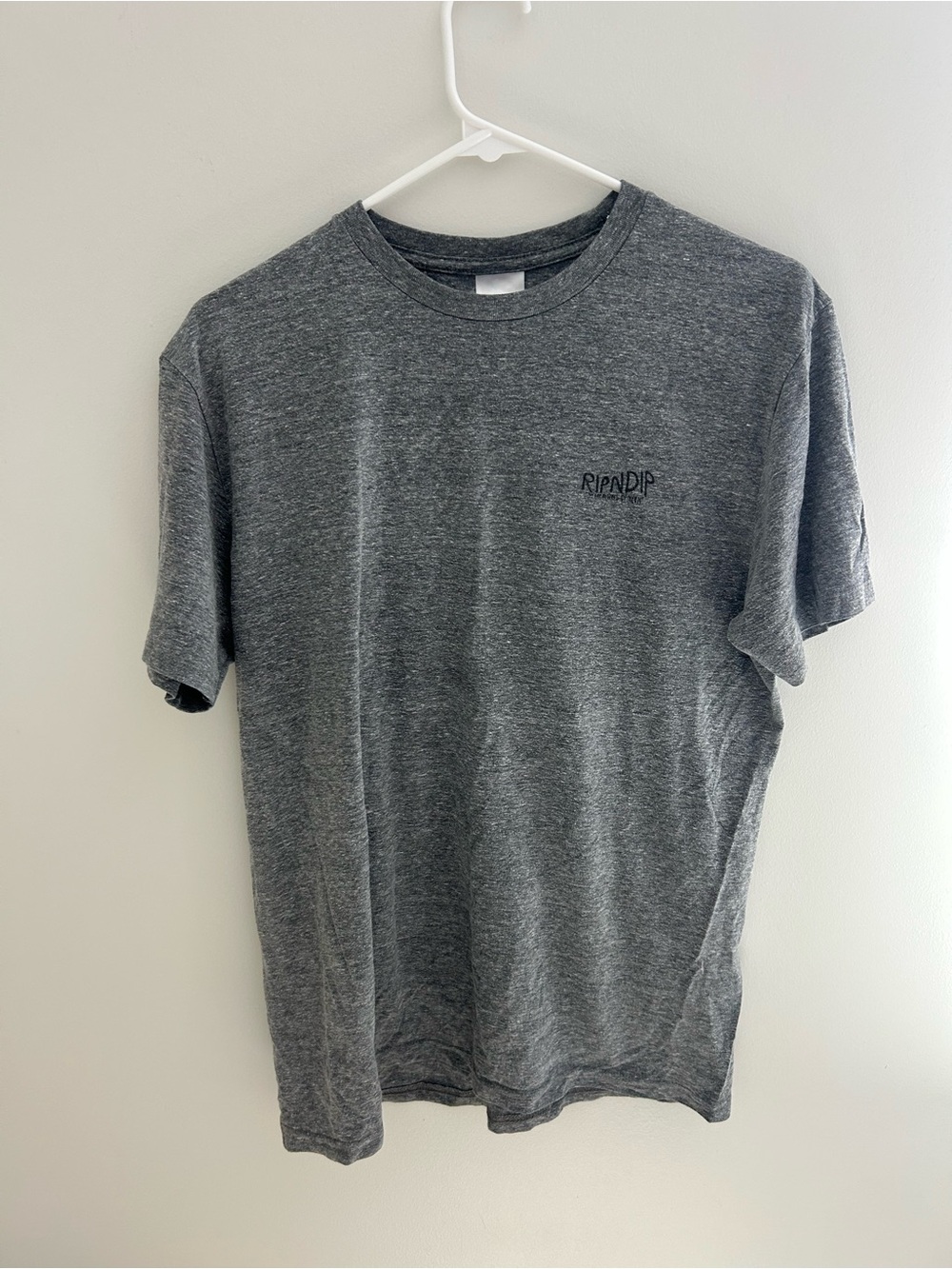 Ripndip Dark Heather Gray Short Sleeve Tee with Small Chest Logo